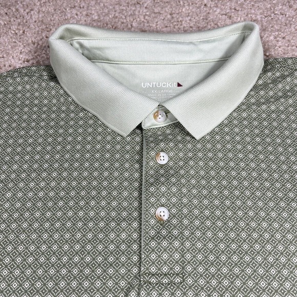 Lot Of 2 UNTUCKit Polo Shirt Men’s XXL 2XL Green Blue Stripes Golf Performance - Picture 4 of 14